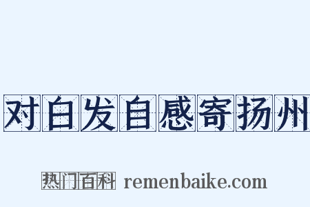 对白发自感寄扬州是什么意思的图片